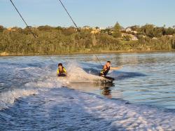 Safe water::There is nothing like having fun with the kids on the water.
Lake Munmorah is a relatively shallow lake which makes it a great lake for kids and adults. You can walk out about 100 Mtr in front of the house and the water will be up to your shoulders.